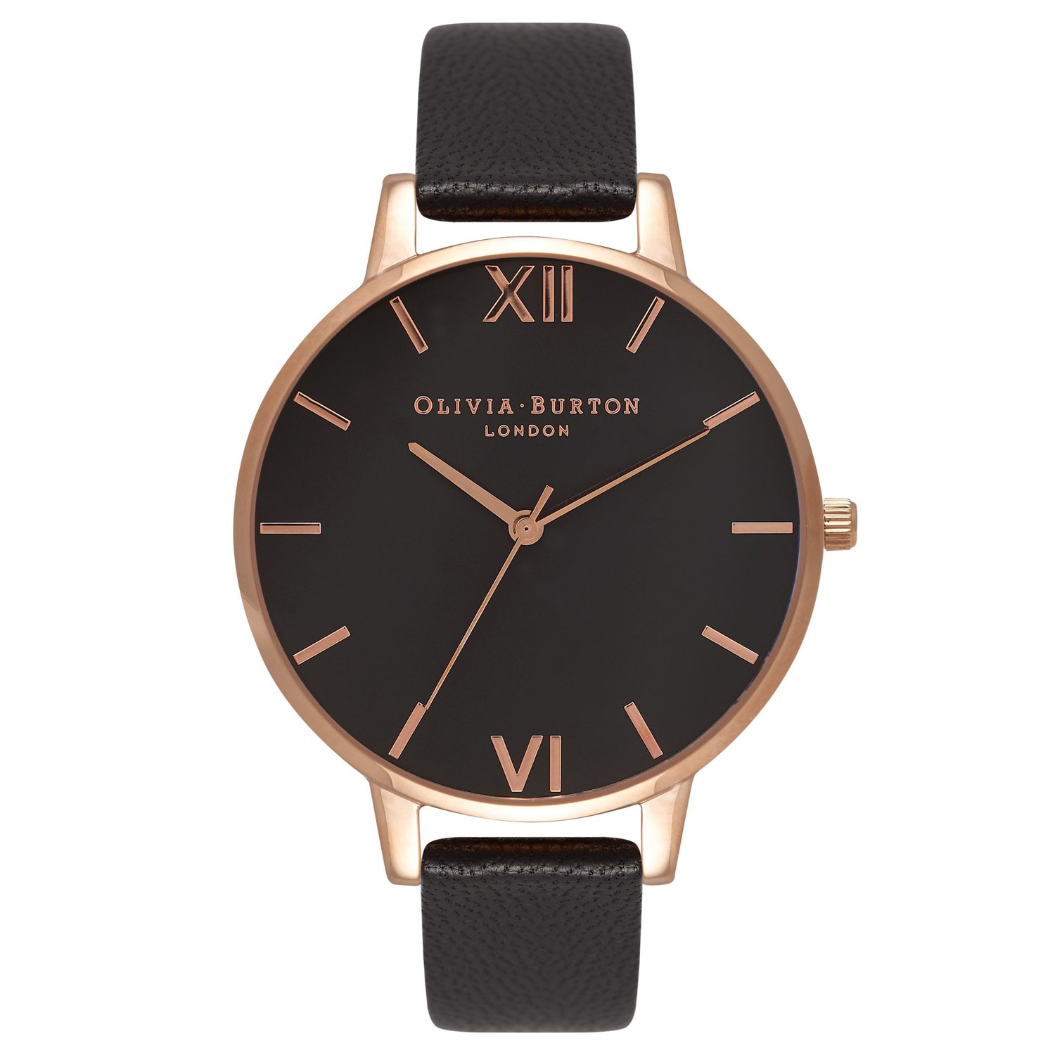 Olivia Burton Big Dial Black And Rose Gold Watch Knights The Jewellers Online Jewellery Store