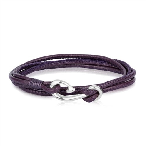 Evolve Mulberry Leather Bracelet_0