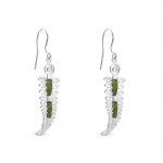 S/S Fern Earrings Set With Greenstone