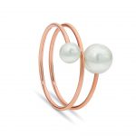 Rose Gold White Pearl Ring