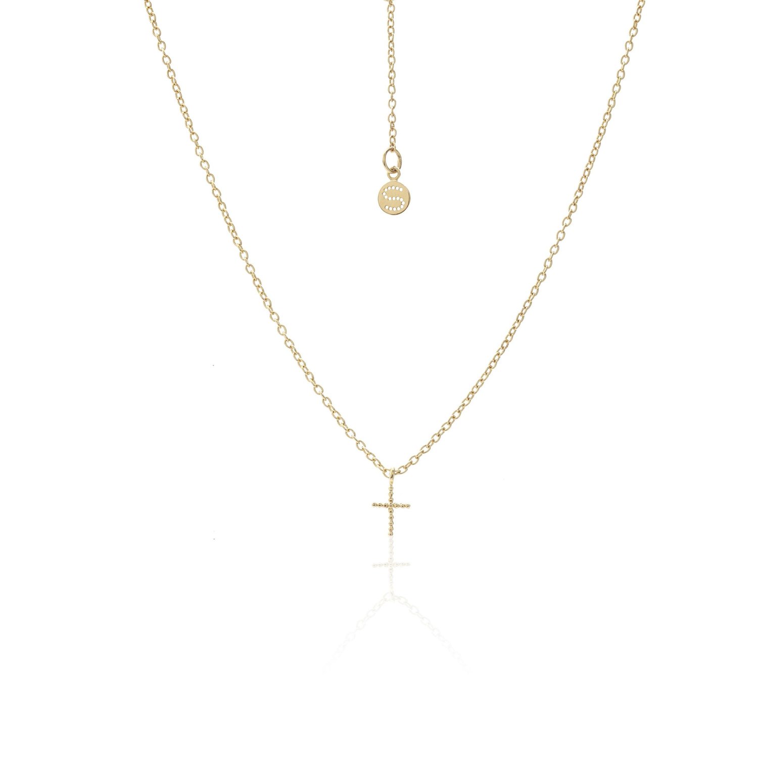 Superfine Cross Necklace Gold_0