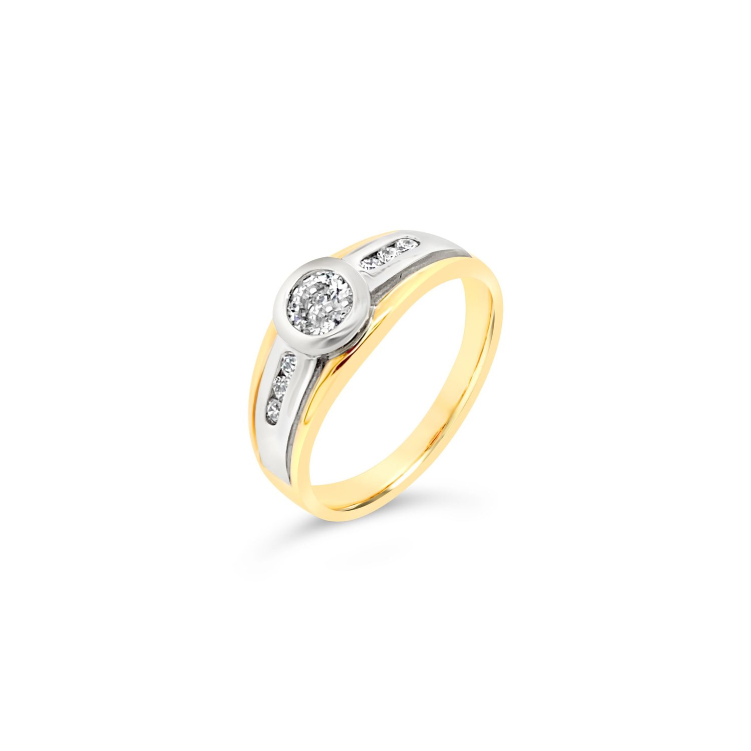 18ct Yellow Gold Rubover Solitaire_0