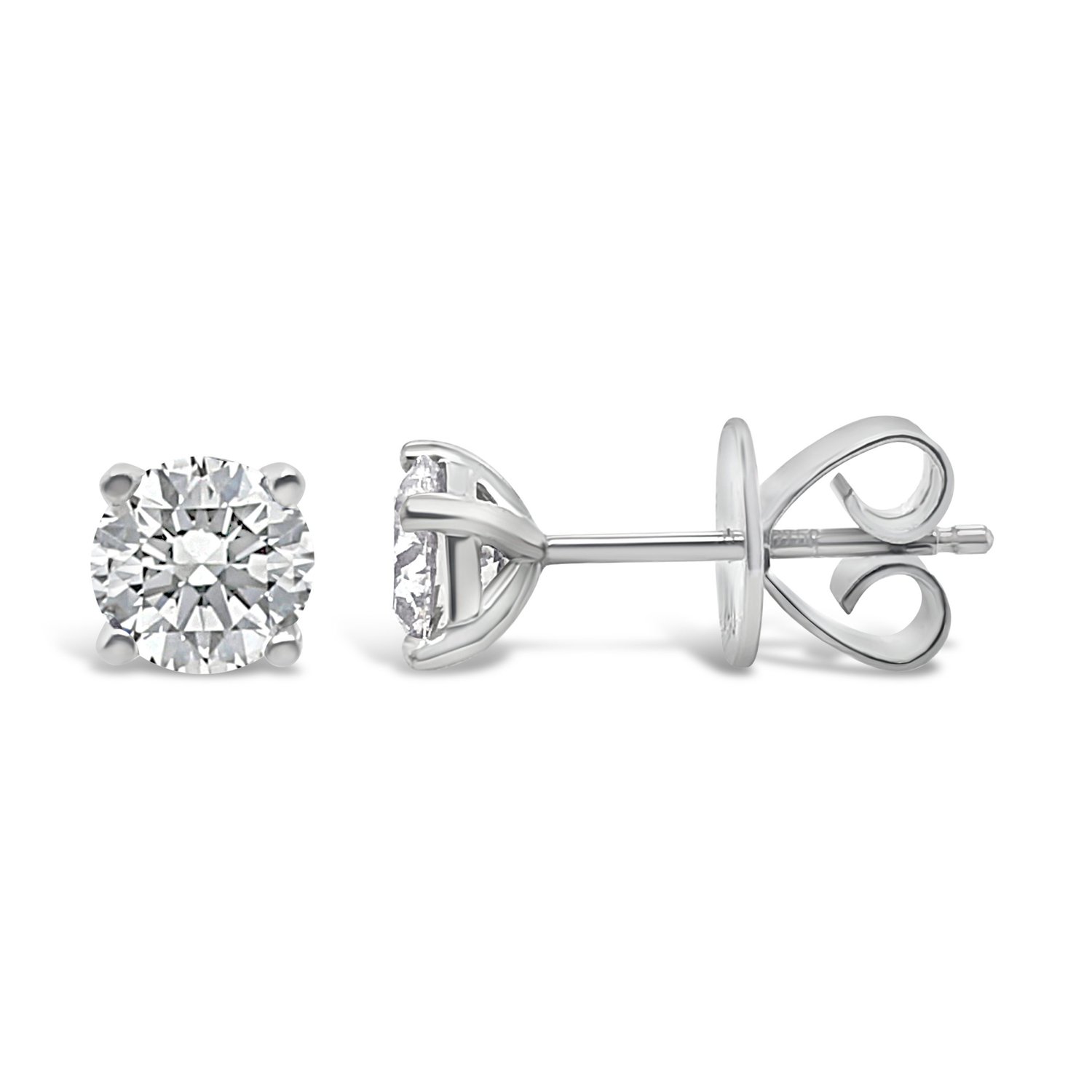 18ct white gold diamond earrings TDW 1ct RBX F-H- SI_0
