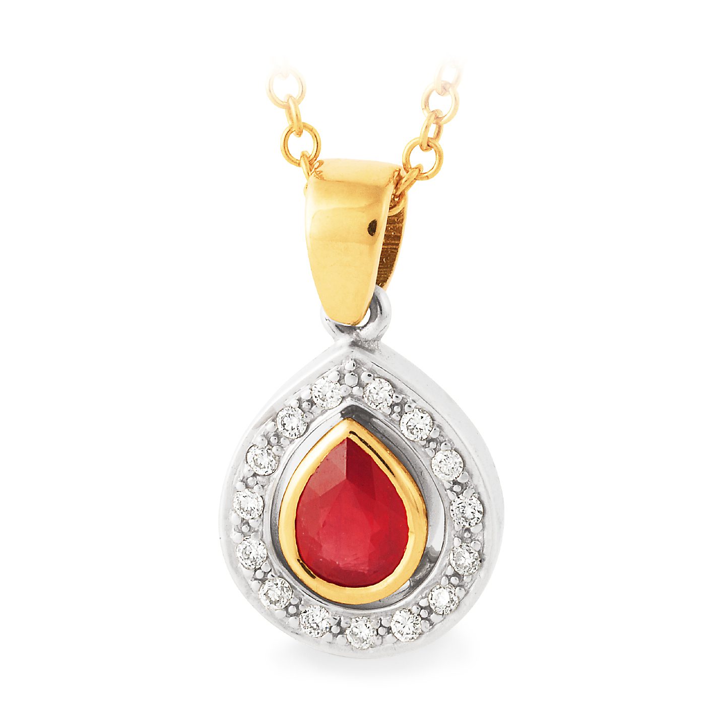 Gold Ruby and Diamond Pendant_0