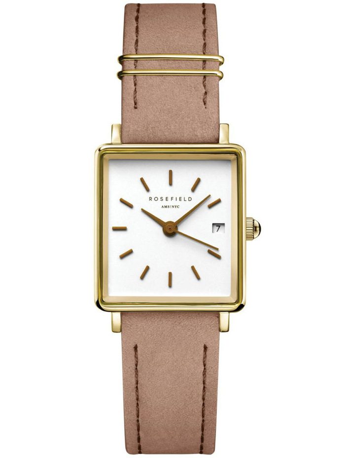Square Face Brown Leather strap Rosefield Watch_0