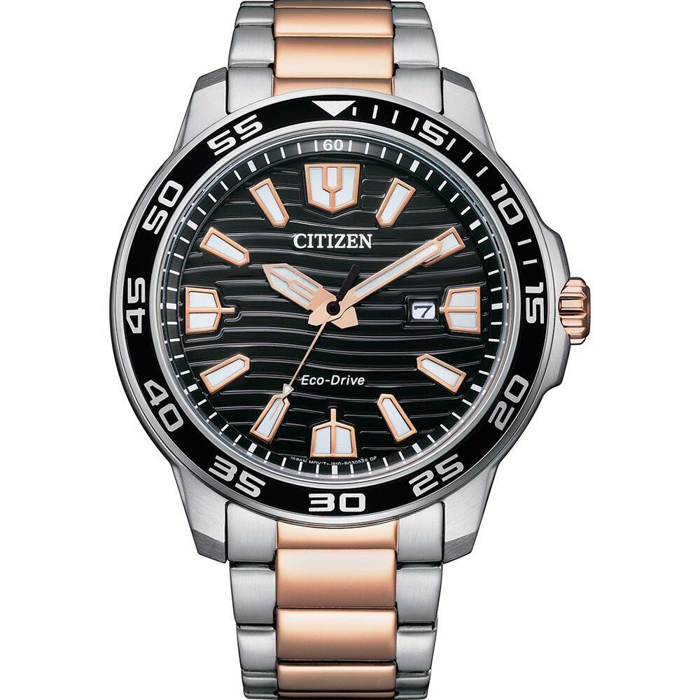 Citizen Silver and Rose Gents Eco-Drive Watch_0