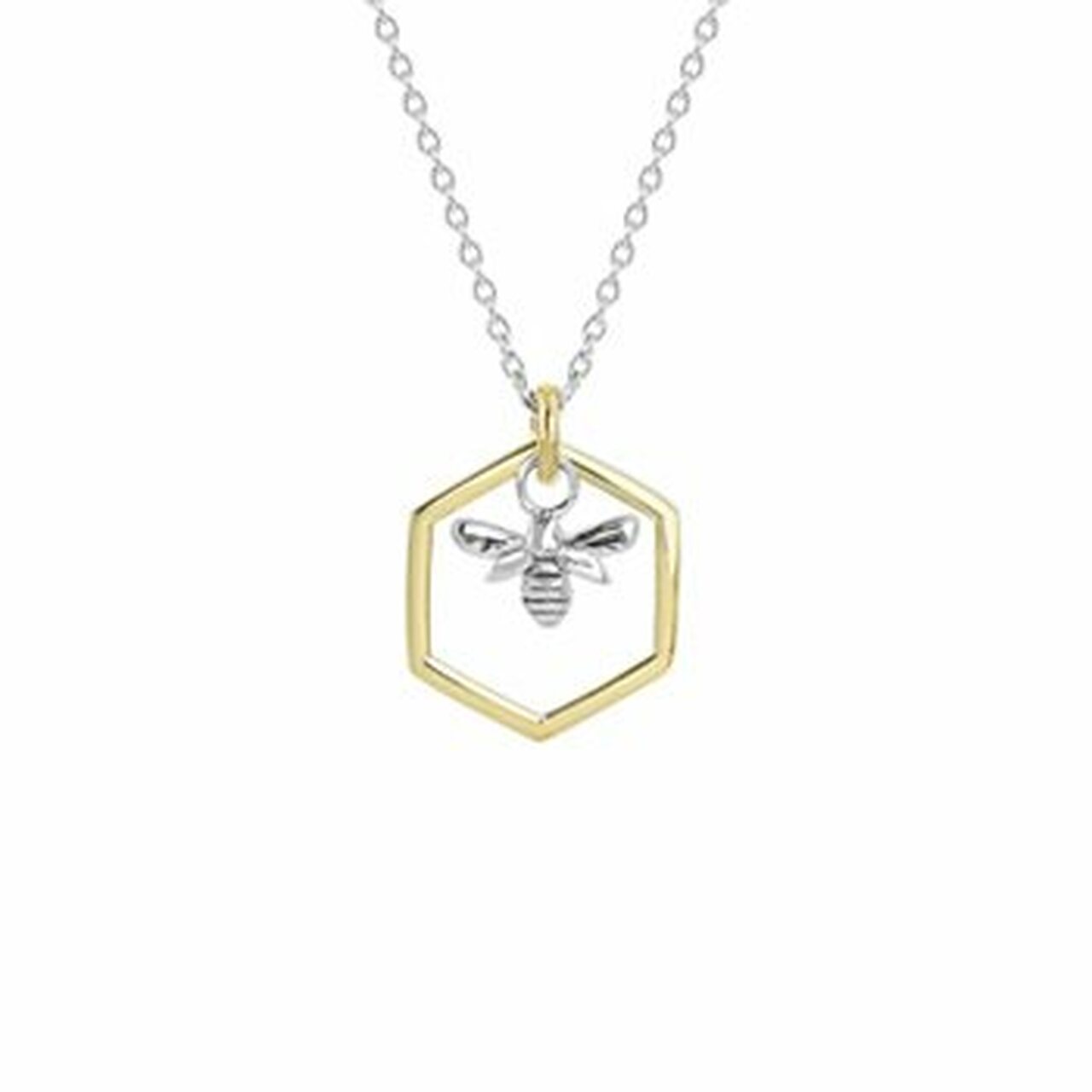 Honey Bee Necklace (Luck) - Silver & Gold Plated_0