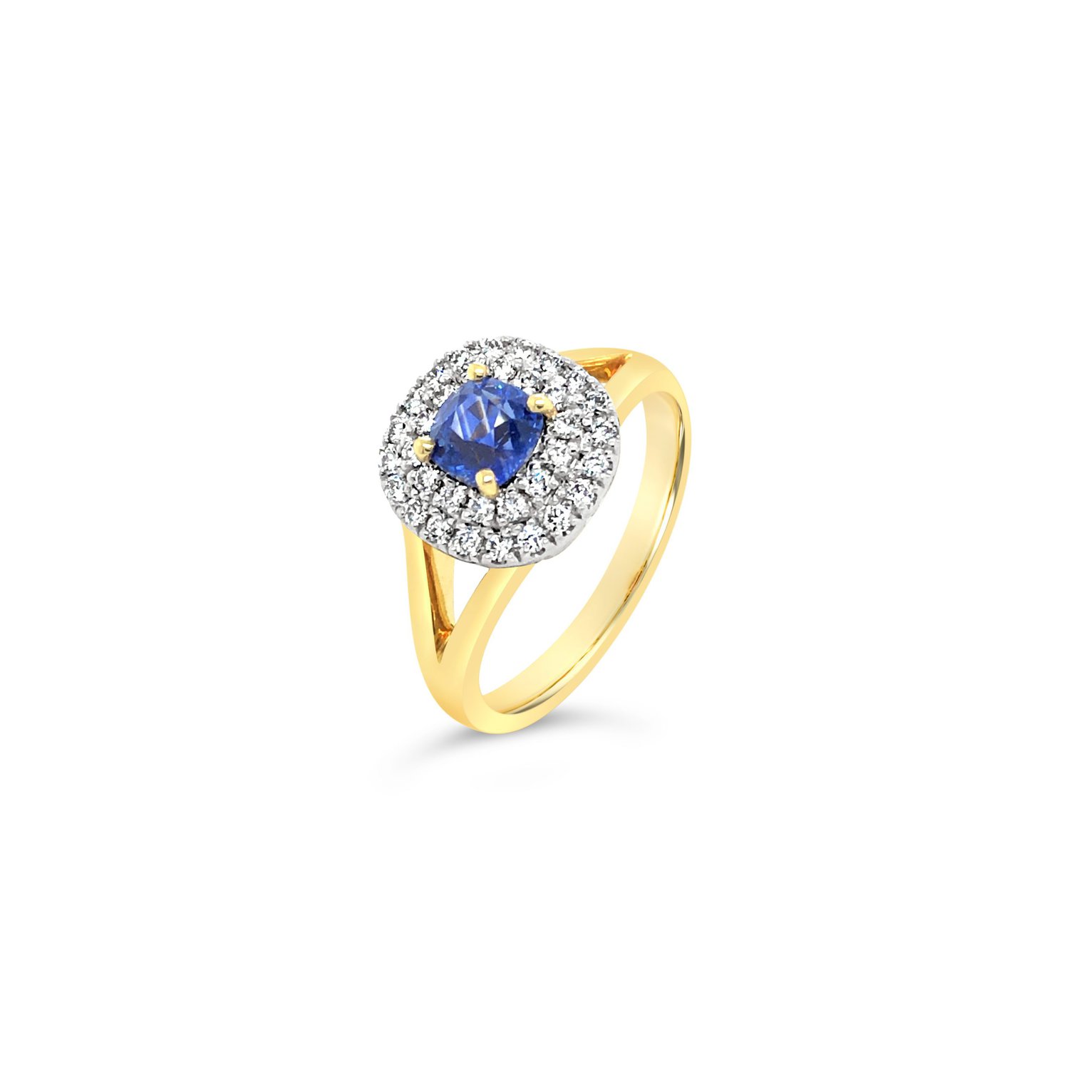 Sapphire Ring 9ct Yellow Gold Diamond Ring_0