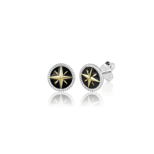 Compass Studs (Navigation - Silver, Gold & Enamel)_0