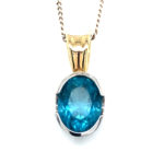 Handmade Apatite 9ct White Gold Pendant Blue Adeline Knight Design_0