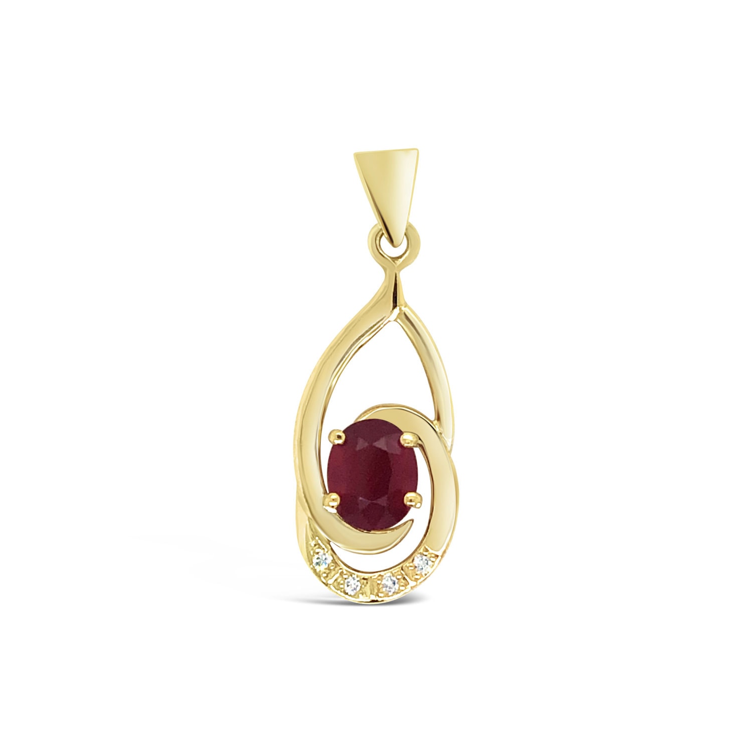 9ct Ruby and Diamond Hand Made Pendant Adeline Knight Design_0