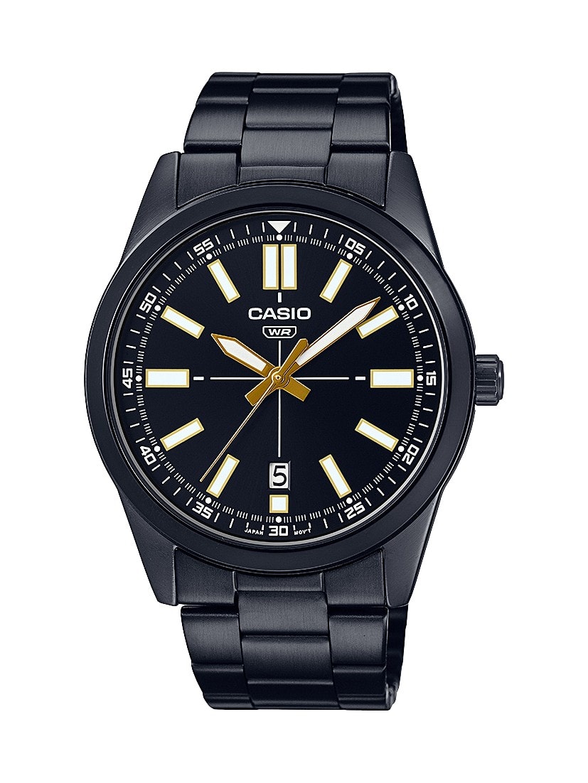 Casio Analogue Black Ion Plated Water Resistant Watch_0