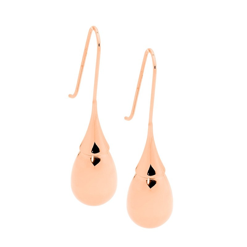 Ellani Rose Plated Drop Earrings_0