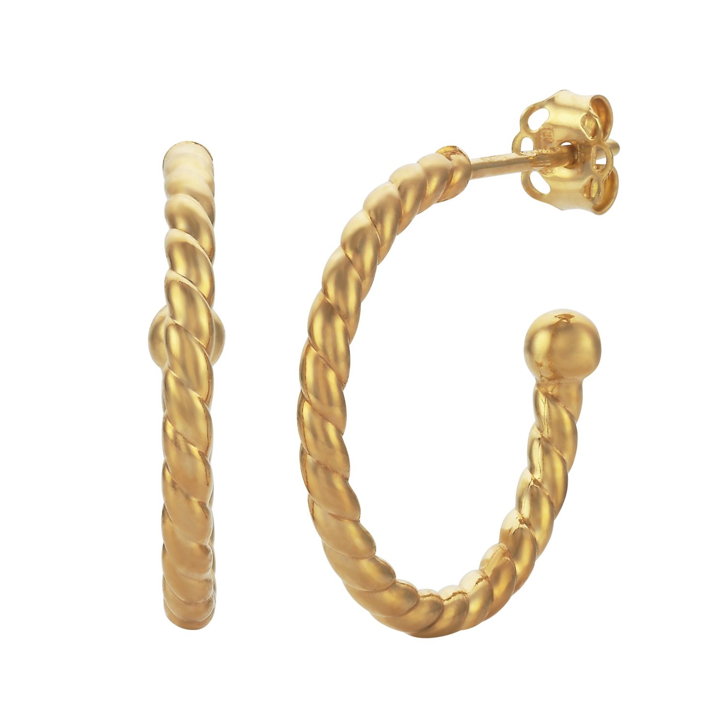 9ct Yerllow Gold 2mm twist studs_0