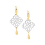 Gold Plated Stainless Steel Filigree Drop Earrings_0