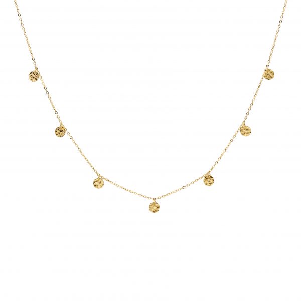 Gold Plated Disk Necklace_0