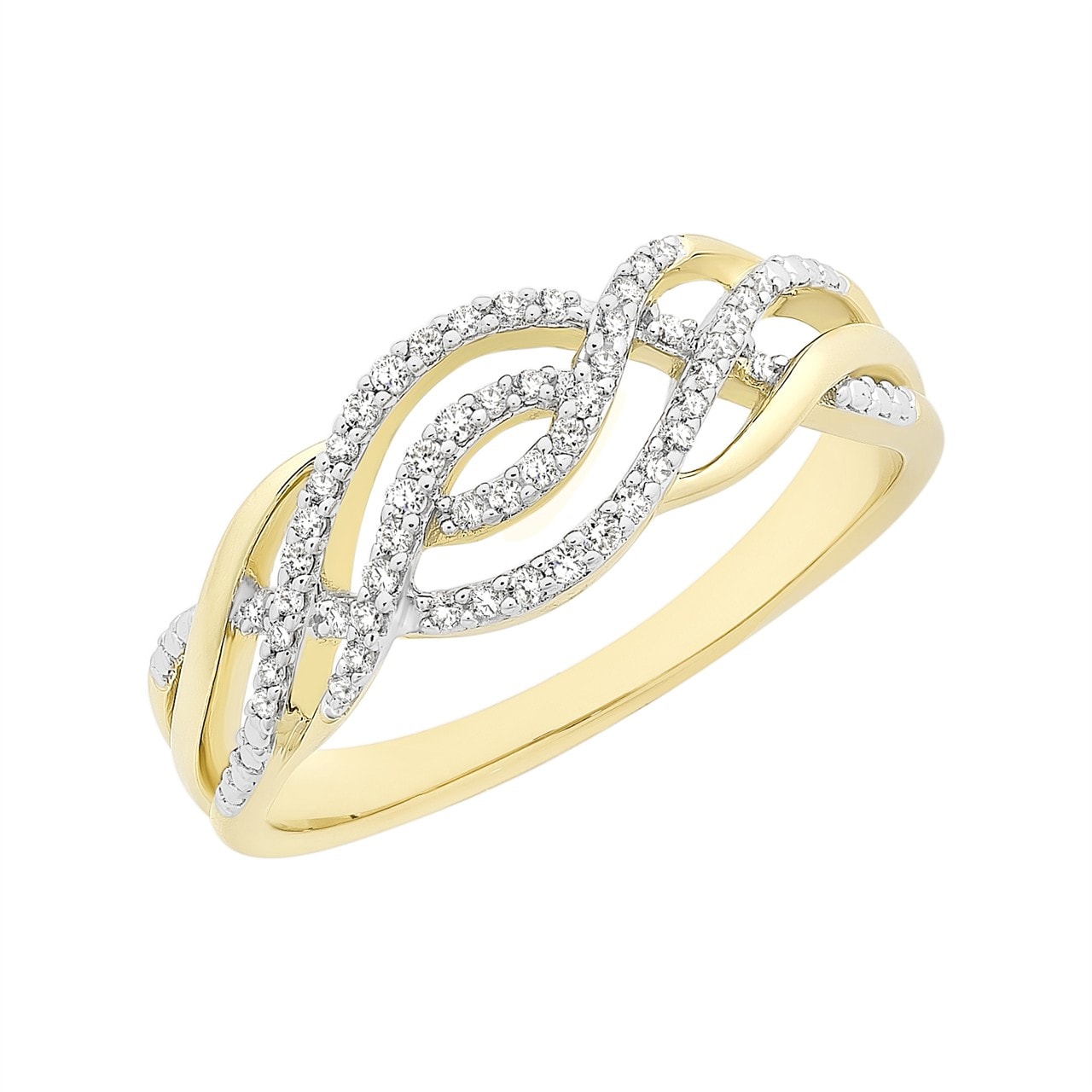 Gold Diamond Wave Ring Knights The Jewellers Online Jewellery Store
