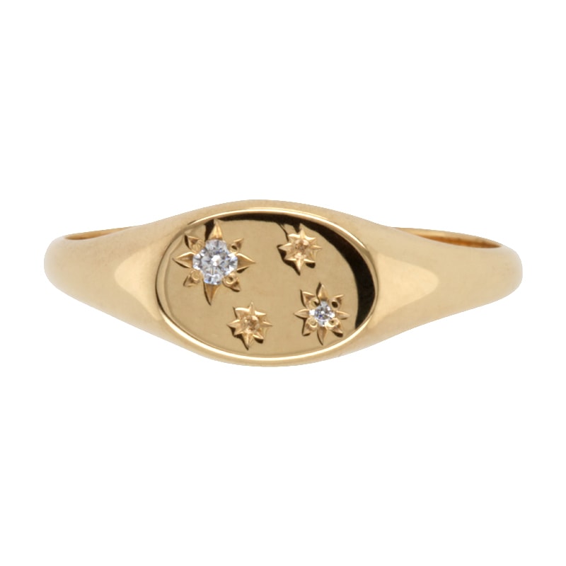 Gold and Diamond Signet Ring_0