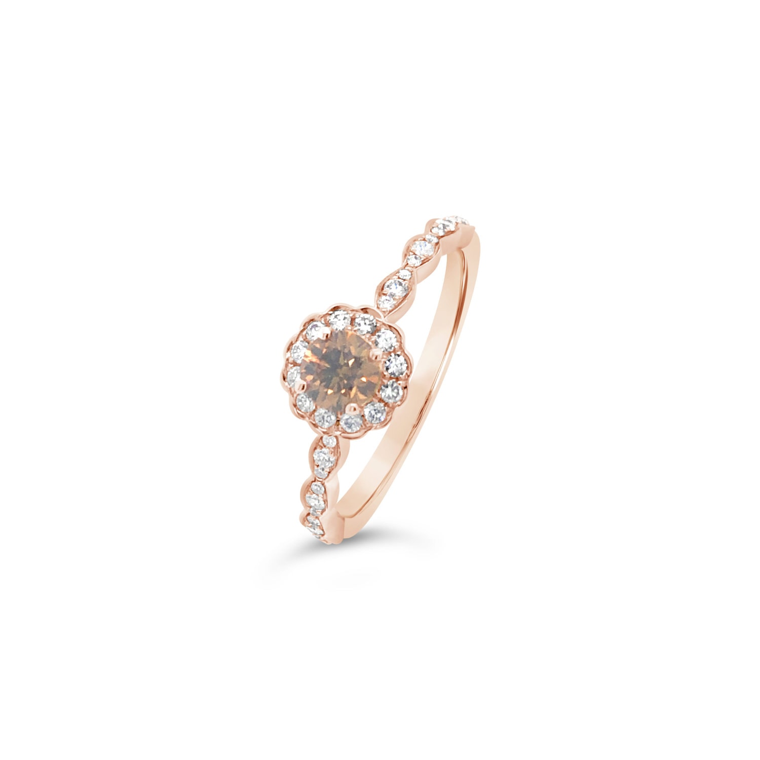 18ct Rose Gold Chocolate Diamond Engagement Ring_0