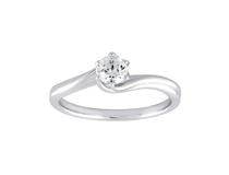 9ct White Gold Solitaire Diamond Ring .40pt HI I1_0