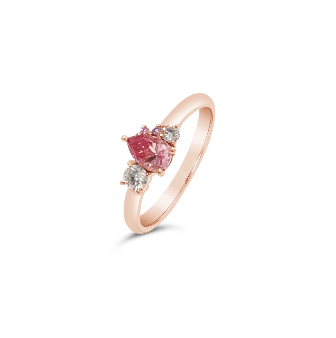 Lab Grown White and Pink Diamonds. 9ct Rose Gold Ring_0