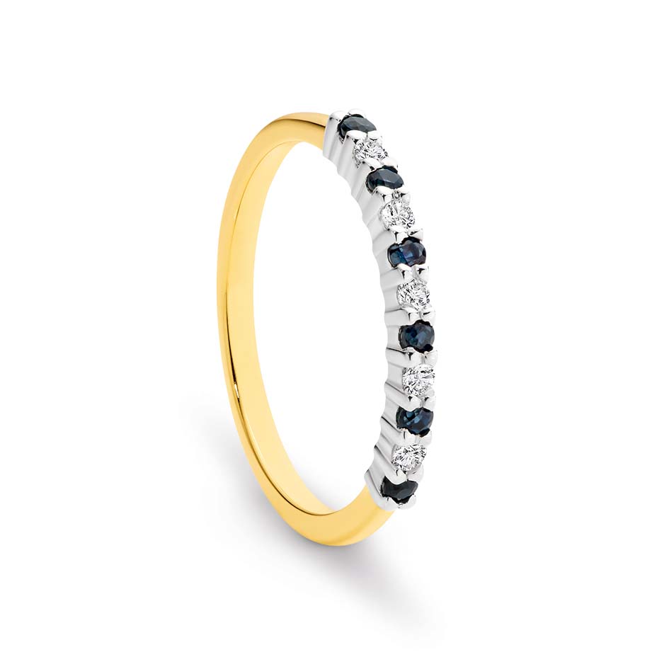 Gold Sapphire and Diamond Ring_0
