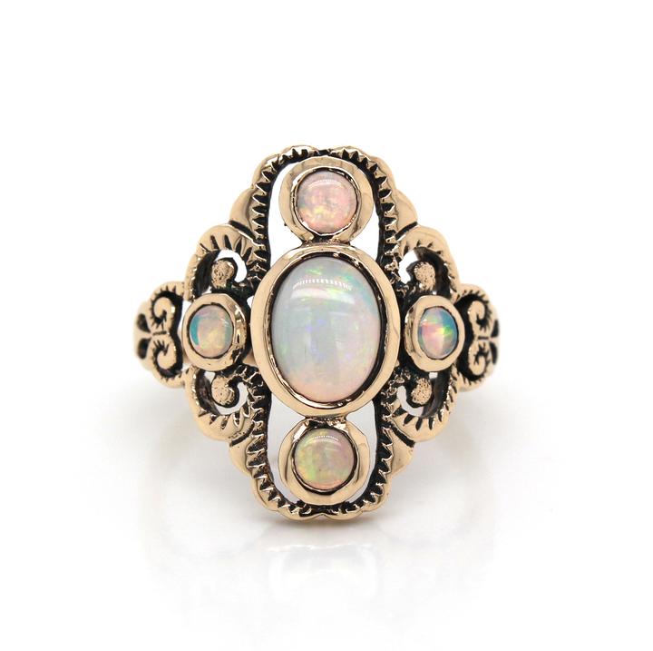 9Ctyellow Opal Vintage Style Ring_0