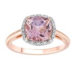 Rose Pink Amethyst and Diamond Ring_0