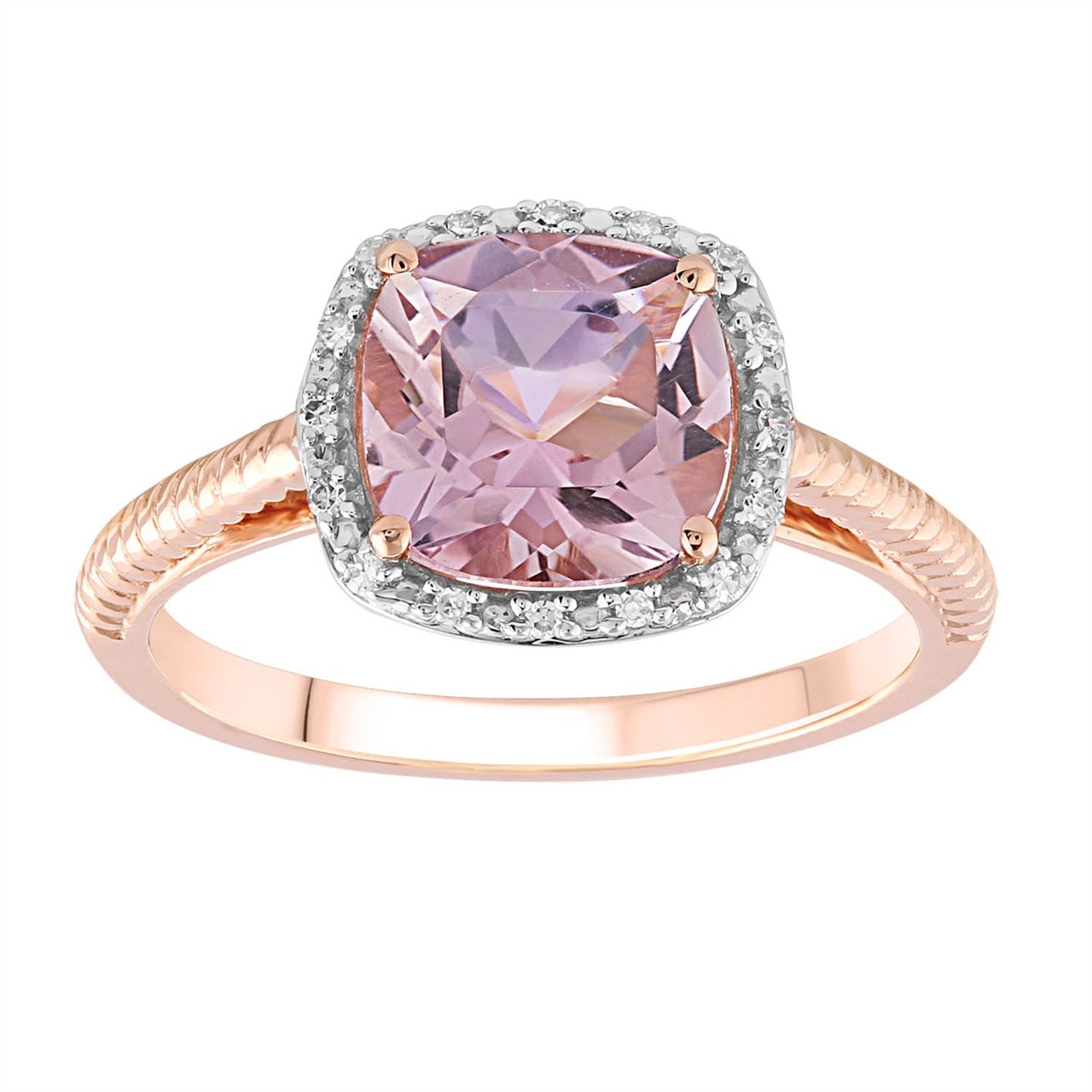 Rose Pink Amethyst and Diamond Ring_0