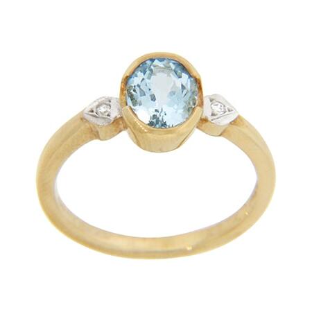 Oval Aqua Diamond Ring_0