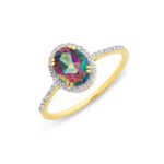 Mystic Topaz & Diamonds set in 9ct Gold Ring_0