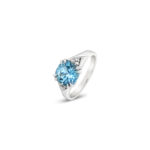 9ct Whtie Gold Aquamarine & Daimond Ring_0