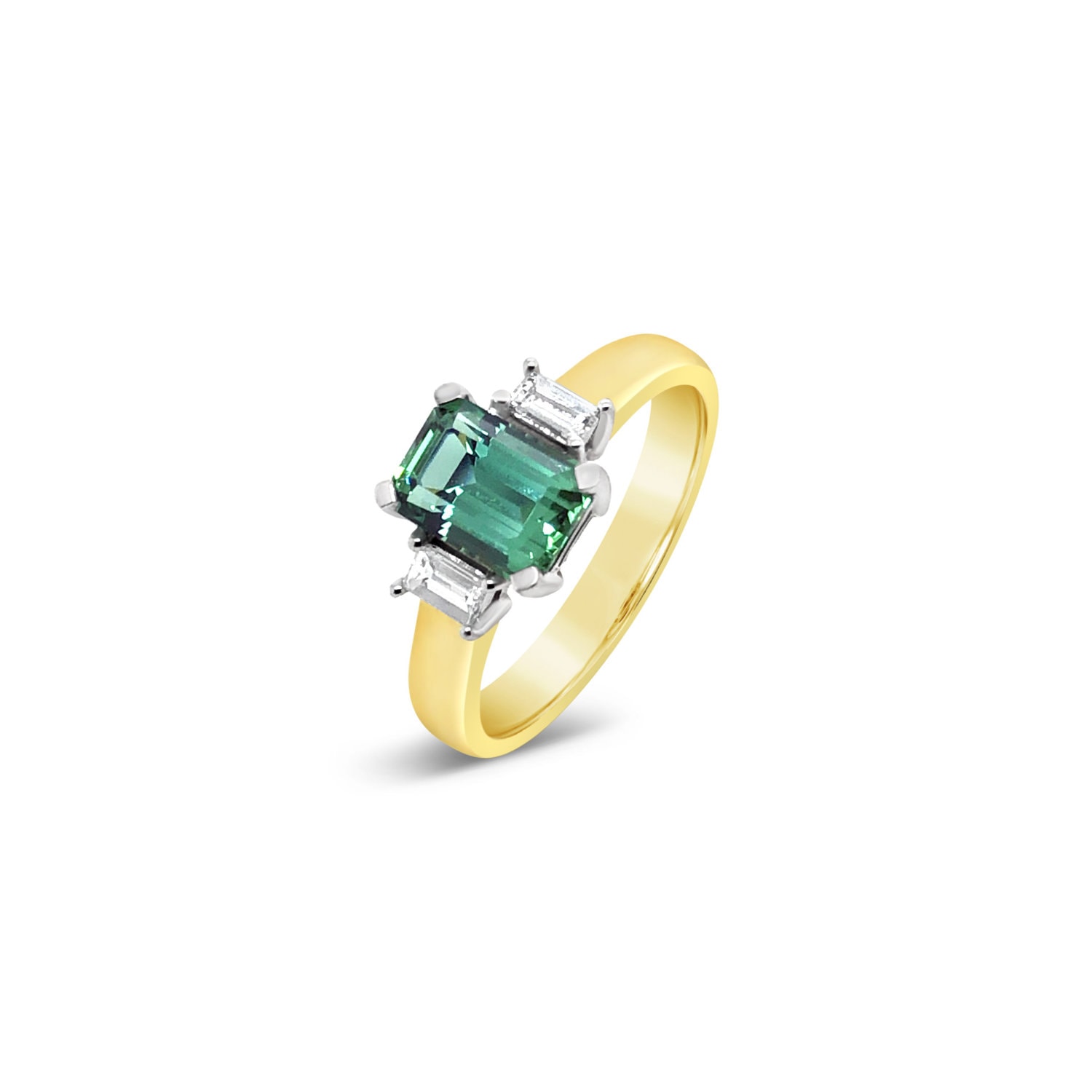 18ct Green Tourmaline and Diamond Ring_0