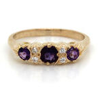 9ct Emerald and Diamond London Bridge Ring_0