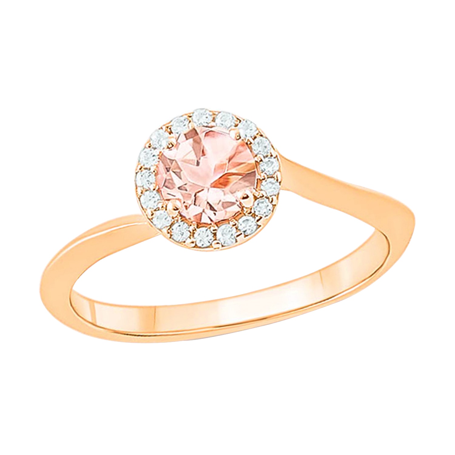 10ct YG Diamond And Morganite Halo Ring_0