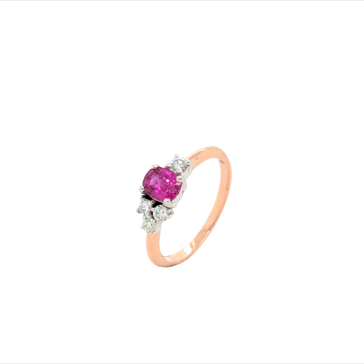 Pink Sapphire & Diamond. 9ct Rose Gold Ring_0