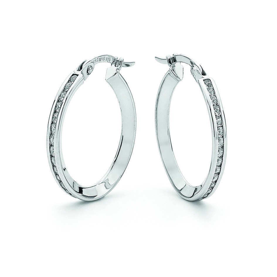 White Gold + CZ + Earrings + Necklace Set main image 1