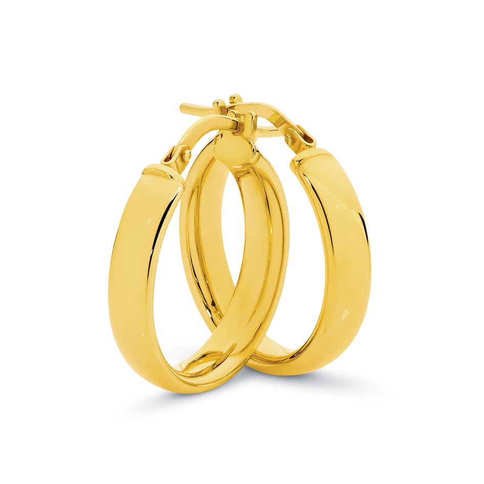 Yellow Gold Silver Filled Hoop Earrings_0