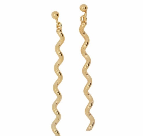 Gold Twist Earrings Silver Filled_0