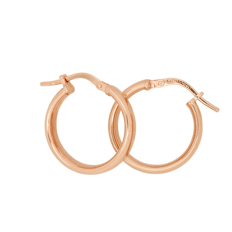 9ct Rose Gold Silver Filled Hoop Earrings_0
