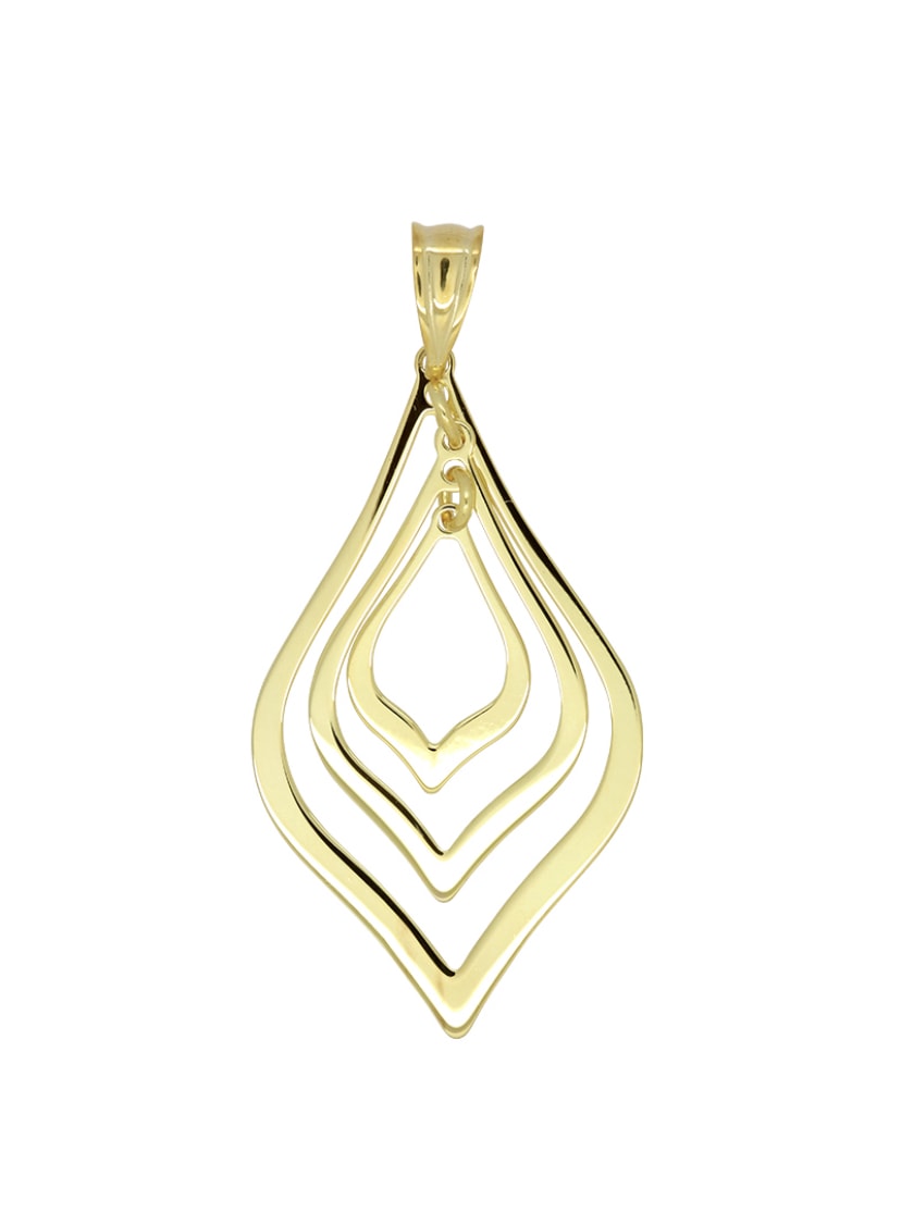 9ct Gold Silver Filled 3 drop pendant_0