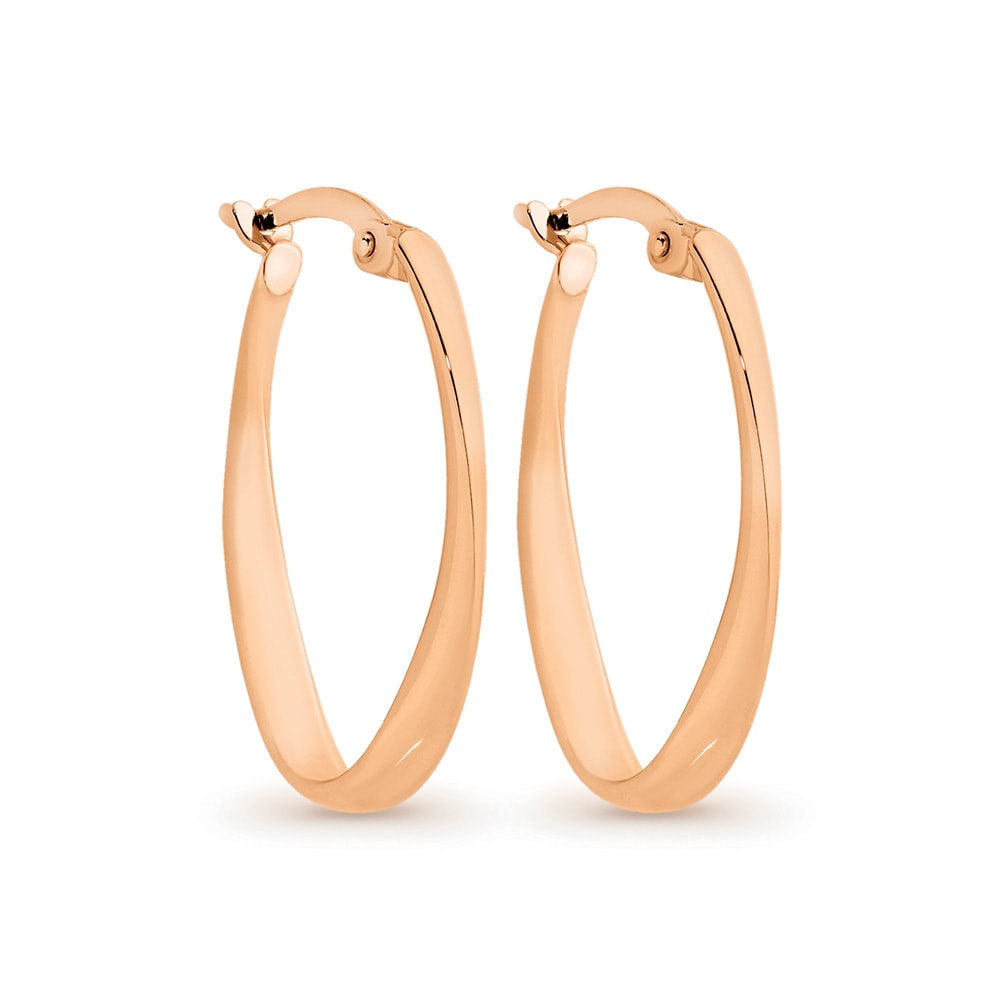 9ct Rose Gold Twist Hoop Earrings_0