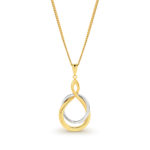 Circle Pendant Gold & White Gold Silver Filled_0