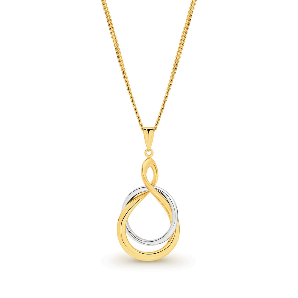 Circle Pendant Gold & White Gold Silver Filled_0