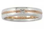 9ct Bi tone White/Rose Gold Diamond Band_0