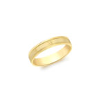 9k Gold Ribbed Centre Band Ring_0