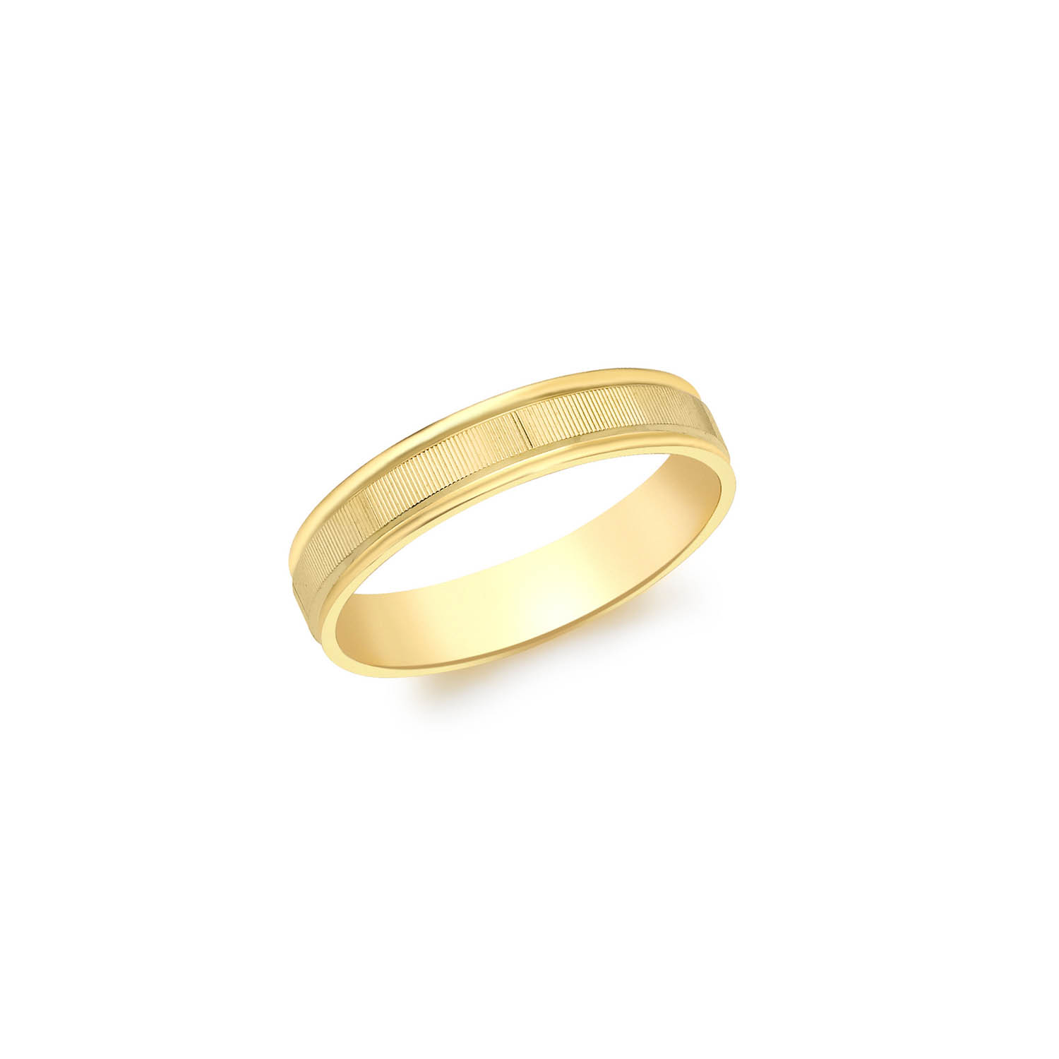 9ct Gold Ribbed Centre Band_0