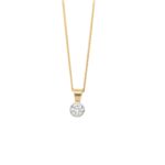 9ct White & Yellow Gold with 0.40p Diamond In the Centre Pendant Only_0