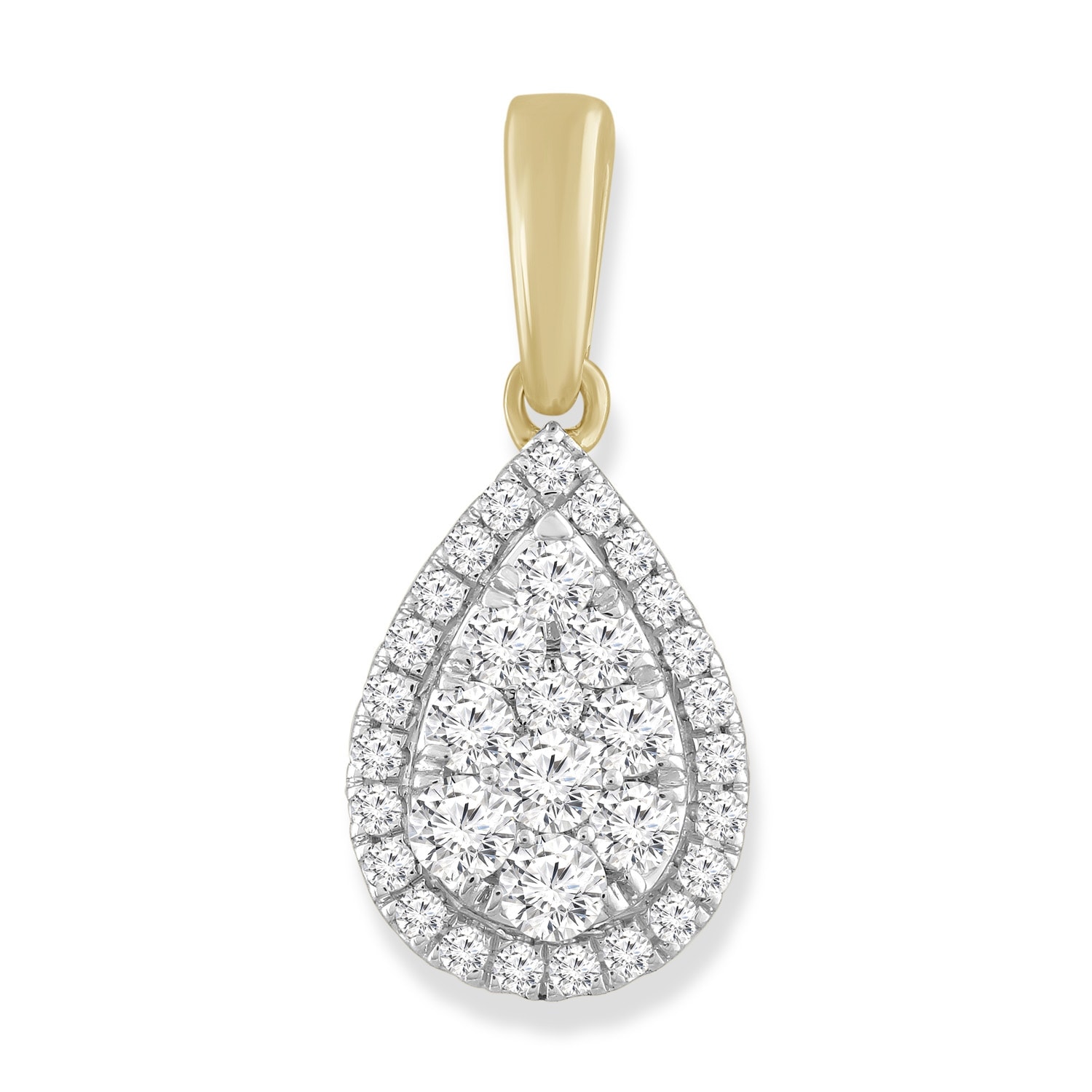 9ct Gold and Diamond Teardrop Pendant_0