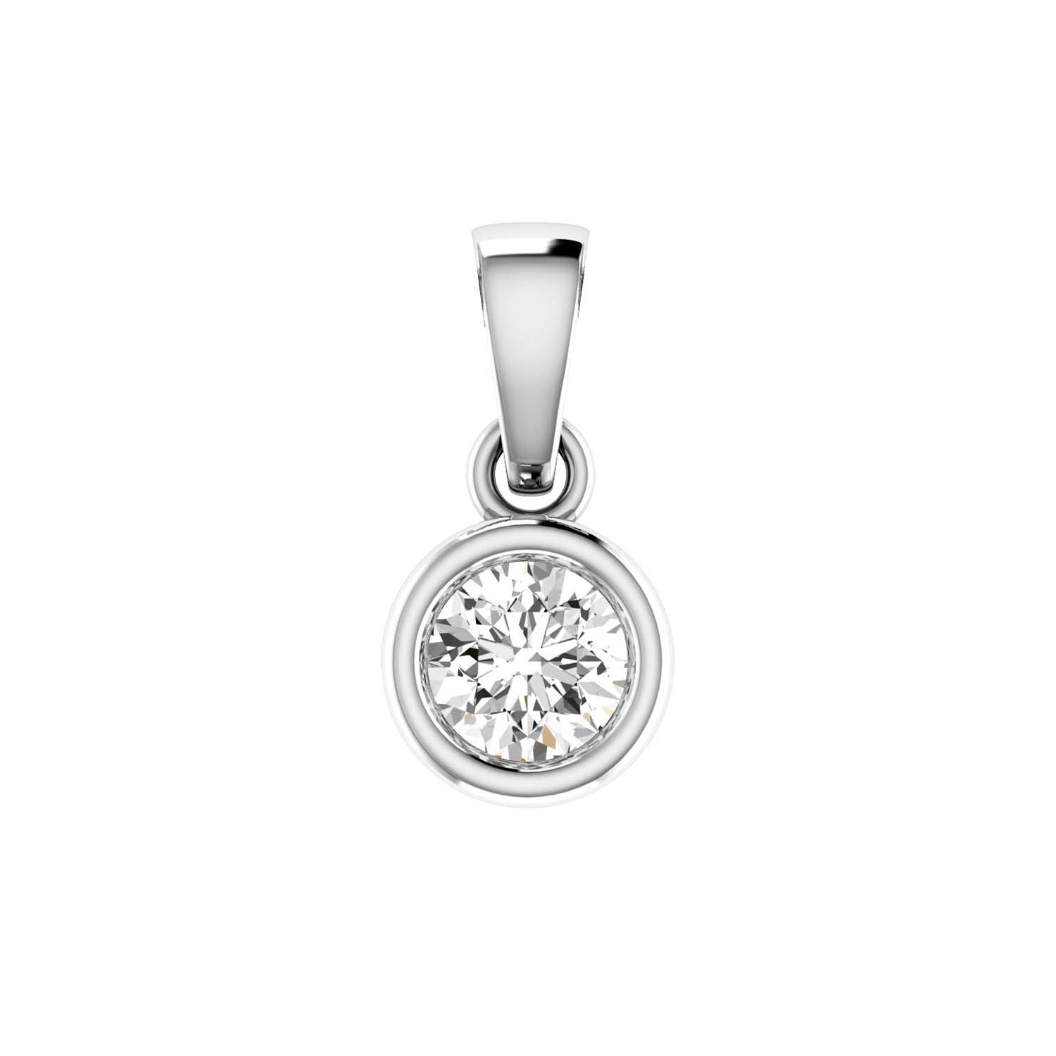 9ct White Gold Diamond Pendant_0